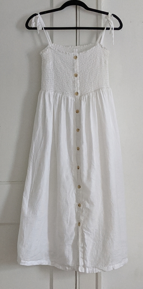 Cotton linen smocked dress